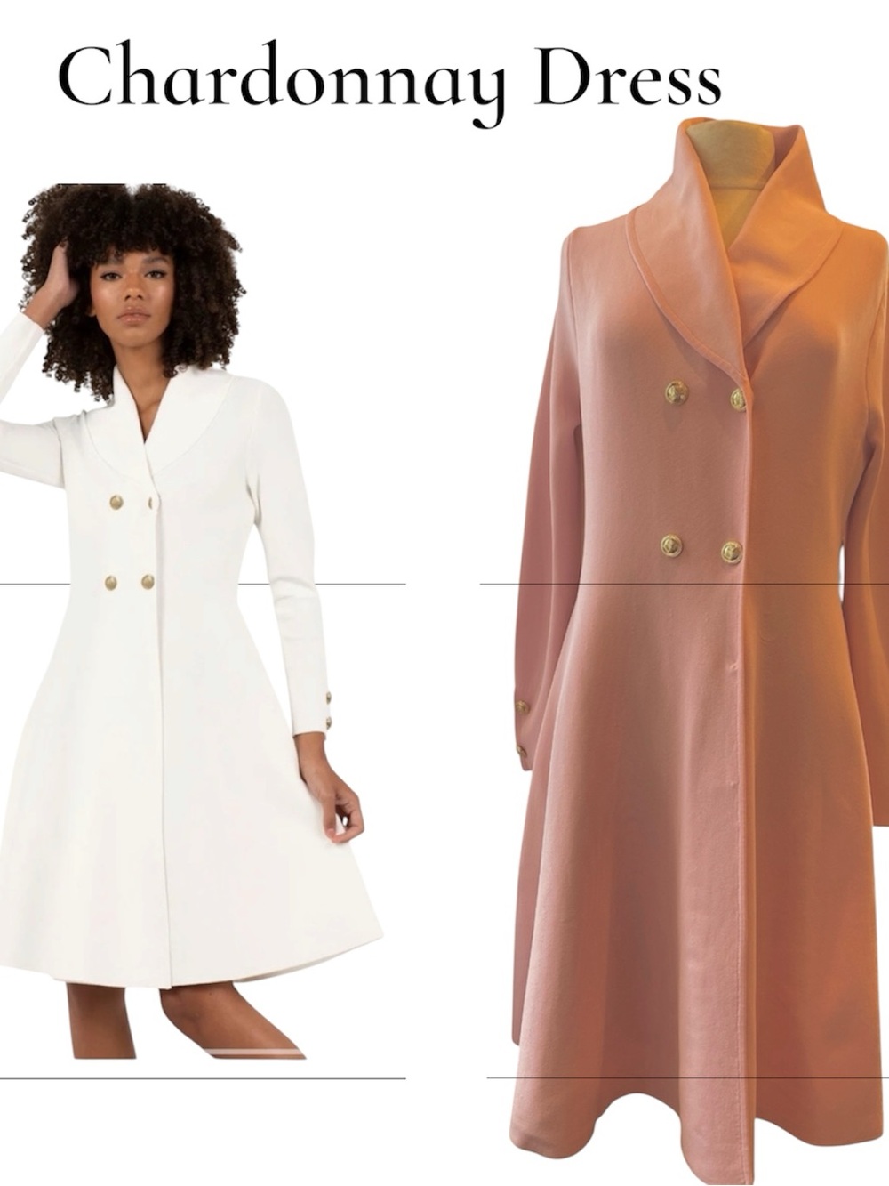Aleeza Paris Chardonnay knit blazer dress w/shawl collar, baby pink, size XL